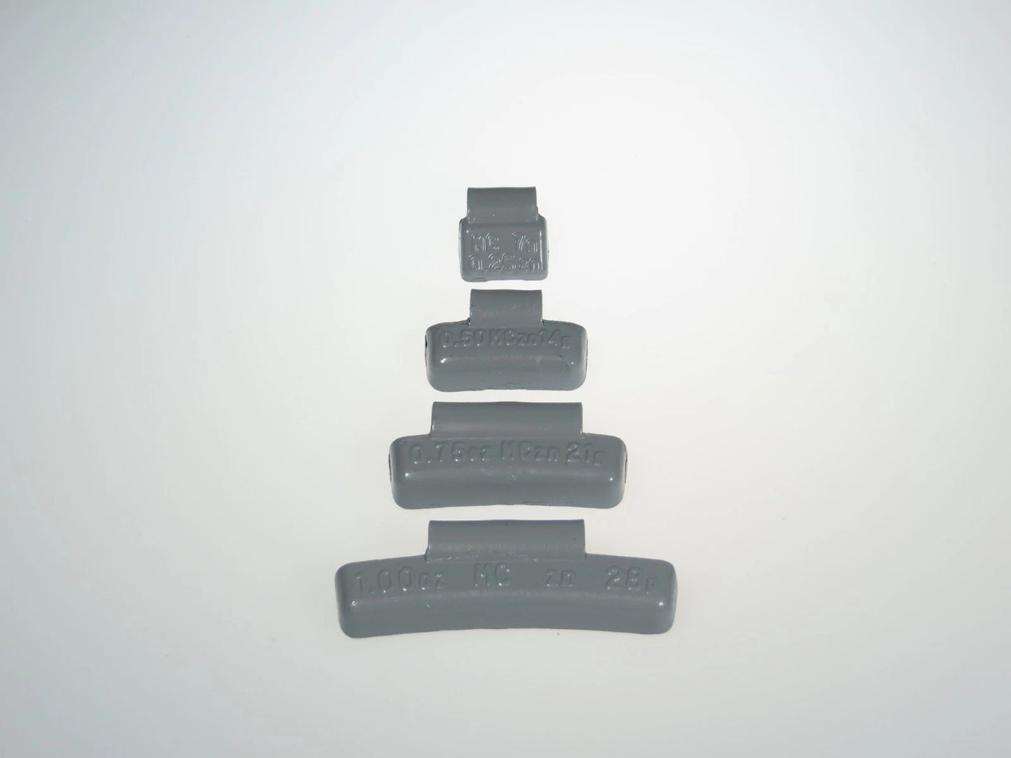MC Style Wheel Weight, 1-3/4 oz, 1.75 oz, Zinc, Gray, 25 pieces