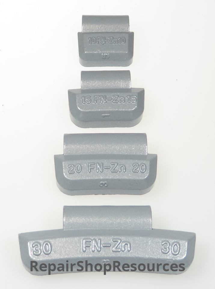 (175 PC) WHEEL WEIGHT ASSORTMENT, FN CLIP ON STYLE ALLOY, 10 gram-30 g JAPAN MAG