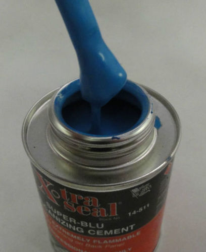 (6) QUART CANS - Super Blu Vulcanizing Cement Blue Tire patch glue 32oz can blue