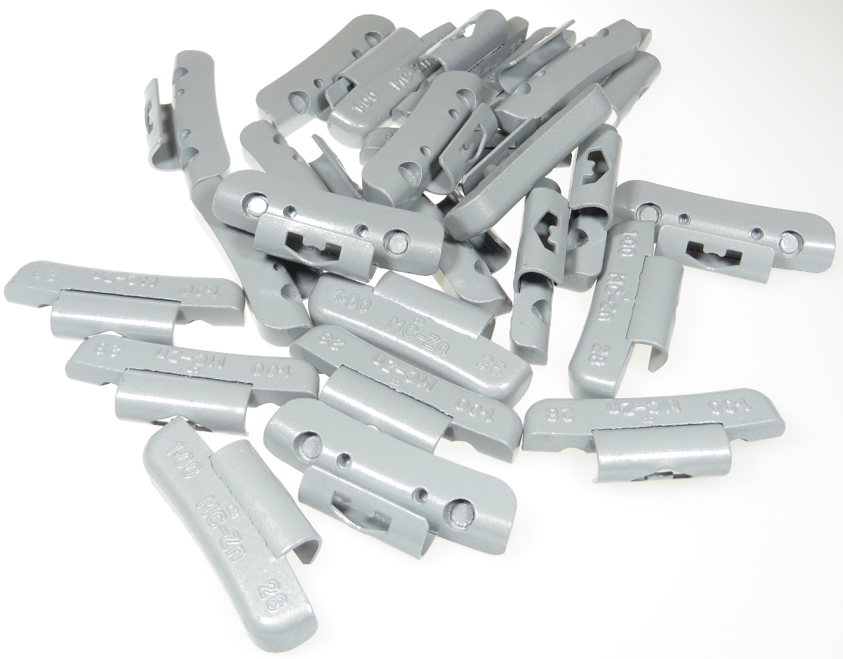 (175 PC) USA MAG ALLOY WHEEL WEIGHT ASSORTMENT, MC CLIP ON STYLE, 0.25oz-1.00 oz