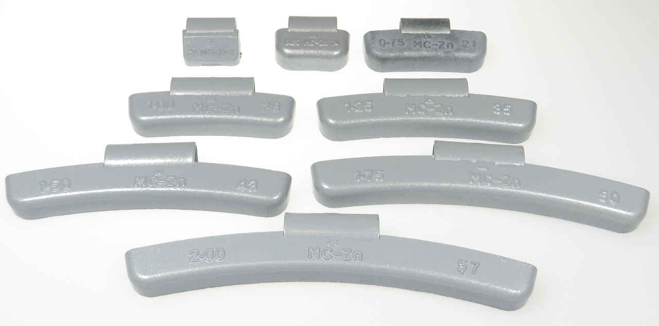 (275 PC) USA MAG ALLOY WHEEL WEIGHT ASSORTMENT, MC CLIP ON STYLE 0.25 oz-2.00 oz